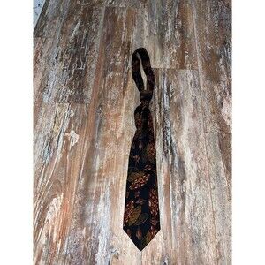 Men’s Vintage Sheaf & Caber Black & Orange Patterned Tie
